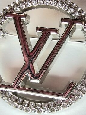 Louis Vuitton Crystal Logo Belt Buckle - Silver